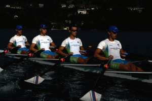 dvojni četverec od leve: Gašper Ostanek, Matej Grobelnik, Borut Rebolj, Gašper Ferlinc